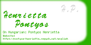 henrietta pontyos business card